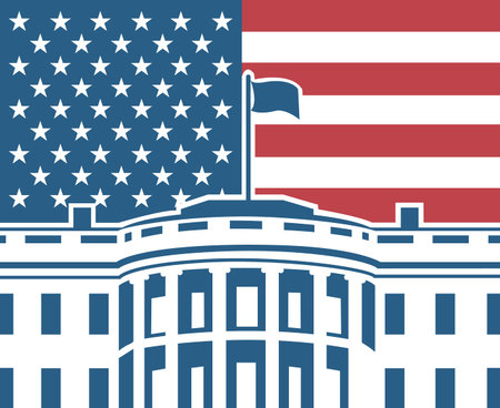 White house building icon in Washington DCのイラスト素材