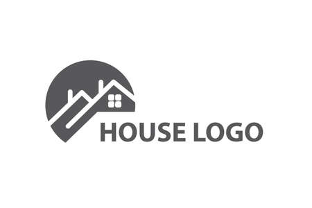 Monochrome design of house logoのイラスト素材
