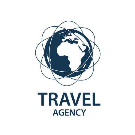 Earth planet globe logo for travel agencyのイラスト素材