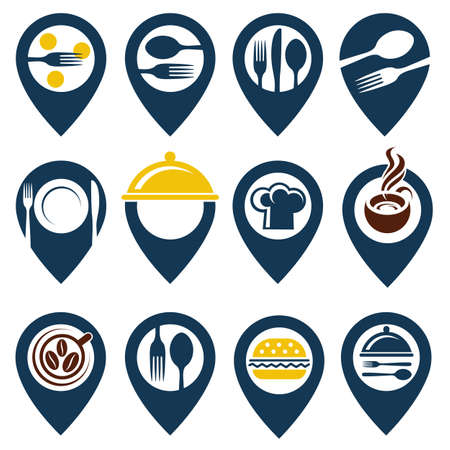 Collection of food point iconsのイラスト素材