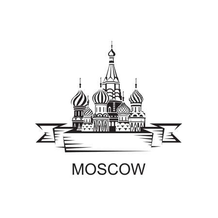 Illustration of Moscow Saint Basil Cathedral in Red square.のイラスト素材