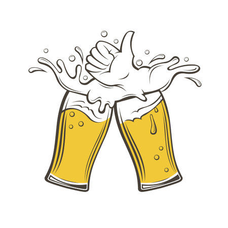 image of beer glassesのイラスト素材