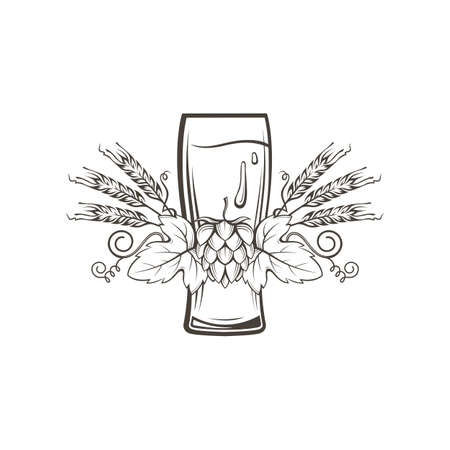 Illustration of beer glass.のイラスト素材