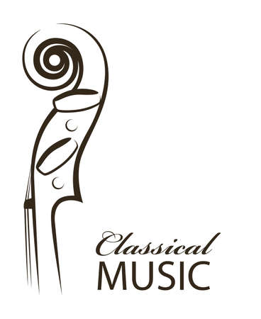 Abstract monochrome illustration of violin with textのイラスト素材