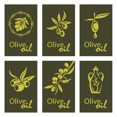 Collection of labels for olive oil.のイラスト素材