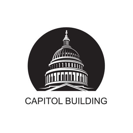 United States Capitol building icon in Washington DCのイラスト素材