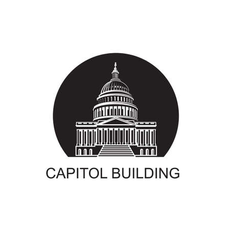 United States Capitol building icon in Washington DCのイラスト素材