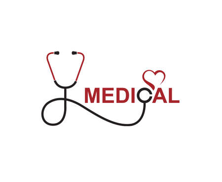 abstract medical halth care icon with stethoscope and heartのイラスト素材