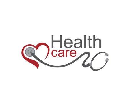 abstract medical health care icon with stethoscope and heartのイラスト素材