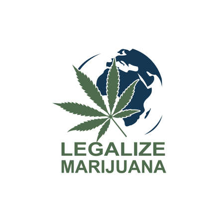silhouette of marijuana or cannabis leaf isolated on earthのイラスト素材