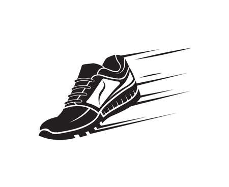 speeding running sport sneakers shoe iconのイラスト素材