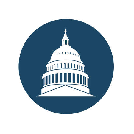 United States Capitol building icon in Washington DCのイラスト素材