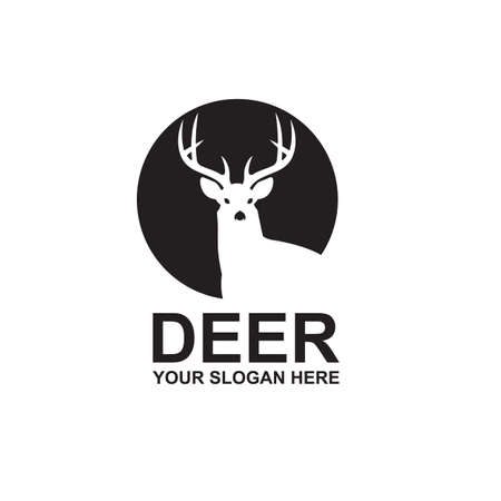 emblem of black deer isolated on white backgroundのイラスト素材