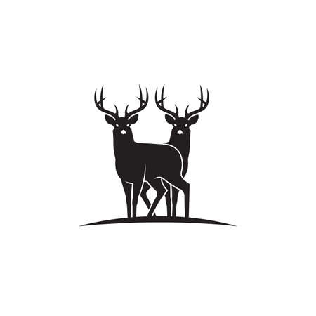 emblem of black deer isolated on white backgroundのイラスト素材