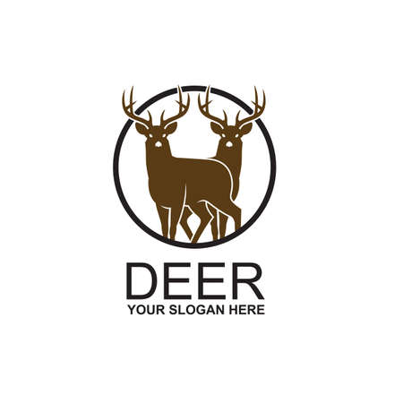 emblem of black deer isolated on white backgroundのイラスト素材