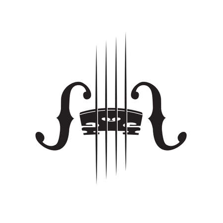 abstract monochrome illustration of violinのイラスト素材