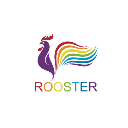 rooster icon design isolated on white backgroundのイラスト素材