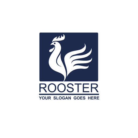 rooster icon design isolated on white backgroundのイラスト素材