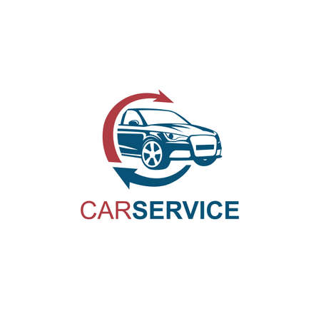 emblem of auto parts and repair service isolated on white backgroundのイラスト素材