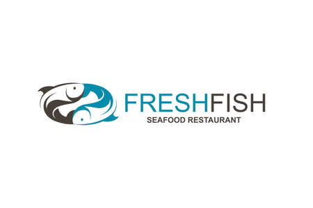 abstract fish icon for restaurant menuのイラスト素材
