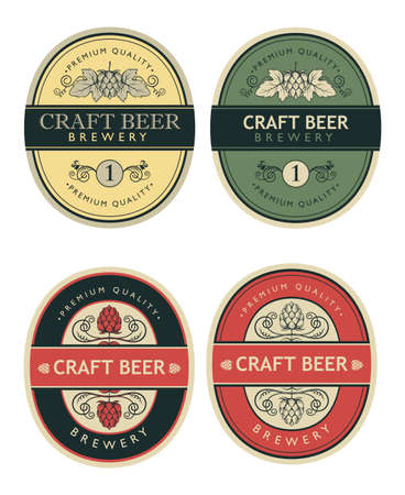 collection of beer labelsのイラスト素材
