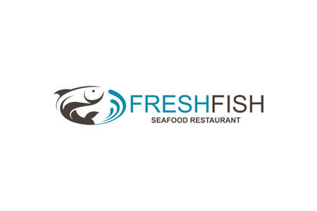 abstract fish icon for restaurant menuのイラスト素材