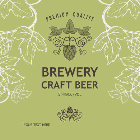 illustration of label for craft beerのイラスト素材