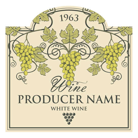 vintage label for wine bottlesのイラスト素材