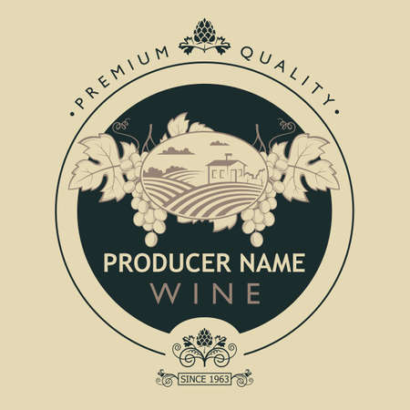 wine bottle labelのイラスト素材