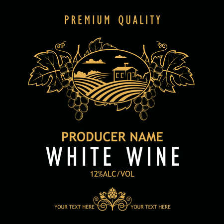 wine bottle labelのイラスト素材