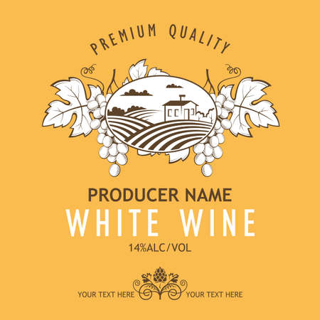 wine bottle labelのイラスト素材