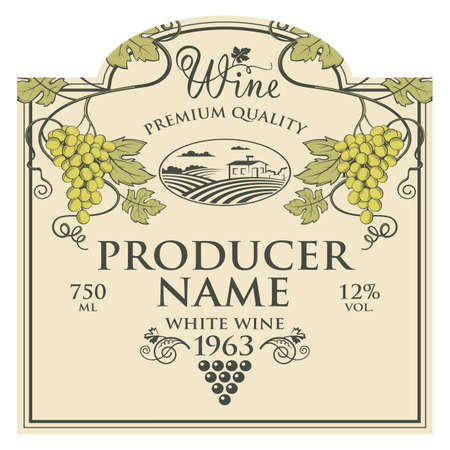 wine bottle labelのイラスト素材