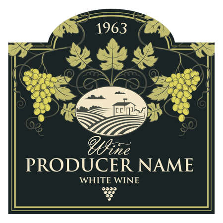 wine bottle labelのイラスト素材