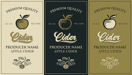 cider labels setのイラスト素材