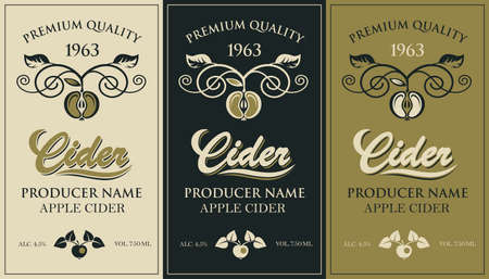 cider labels setのイラスト素材