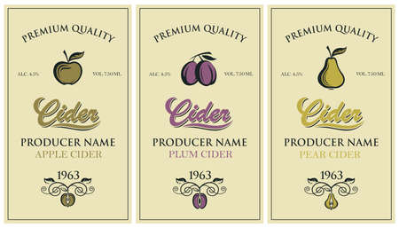 cider labels setのイラスト素材
