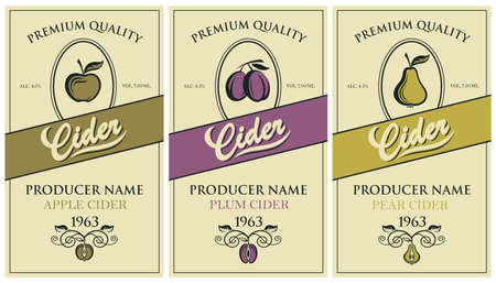 cider labels setのイラスト素材