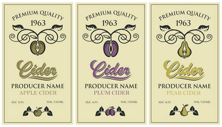 cider labels setのイラスト素材