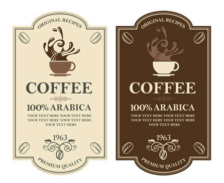 coffee labels setのイラスト素材