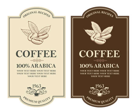 coffee labels setのイラスト素材