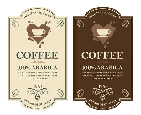 coffee labels setのイラスト素材