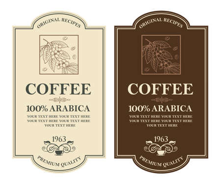 coffee labels setのイラスト素材