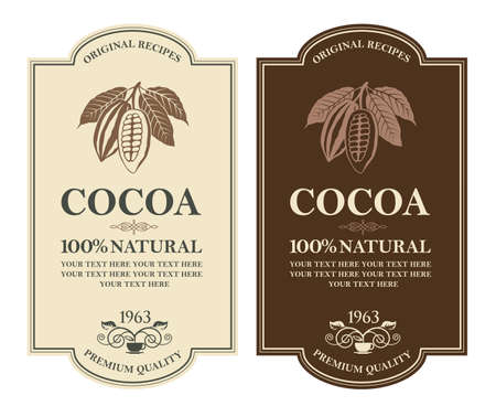 set of cocoa labelsのイラスト素材