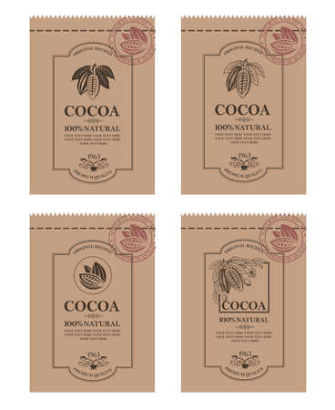 set of cocoa packagingのイラスト素材