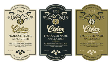 cider labels setのイラスト素材