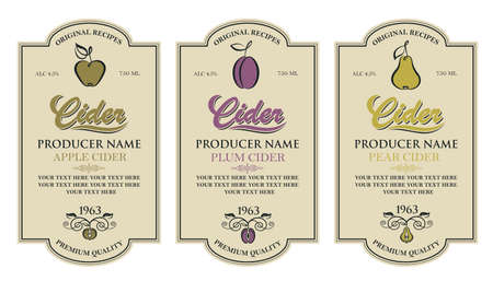 cider labels setのイラスト素材