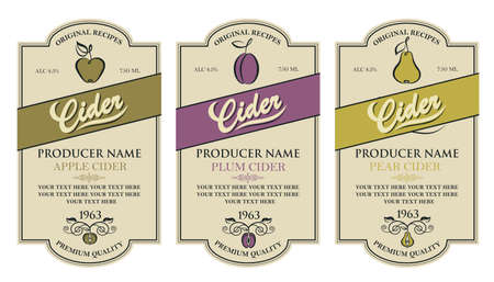 cider labels setのイラスト素材