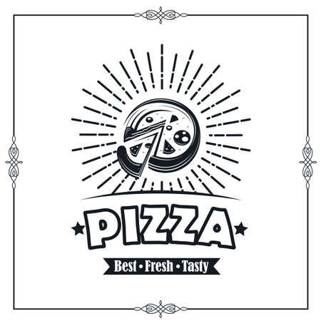 emblem of pizzaのイラスト素材