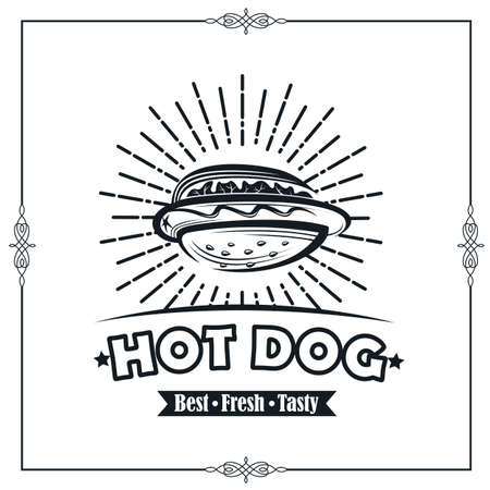 hot dog posterのイラスト素材