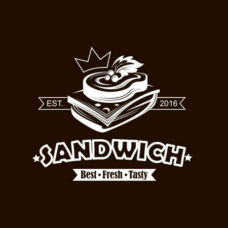 emblem with sandwichのイラスト素材